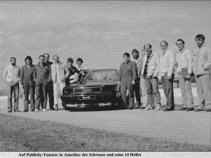 ['on publicity tour in the USA: the black and his 14 helpers']